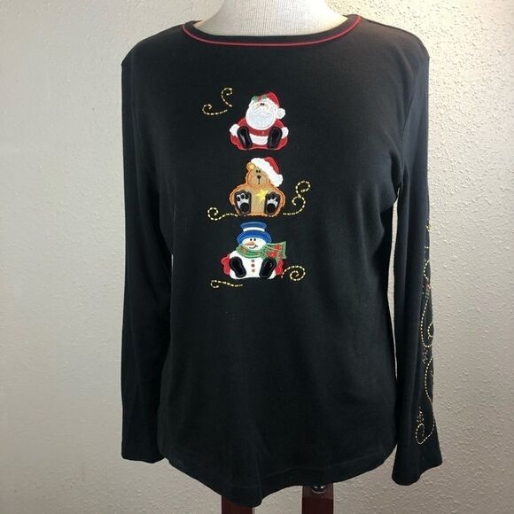 Reference Point long Sleeve Christmas Top Size S - Picture 1 of 7